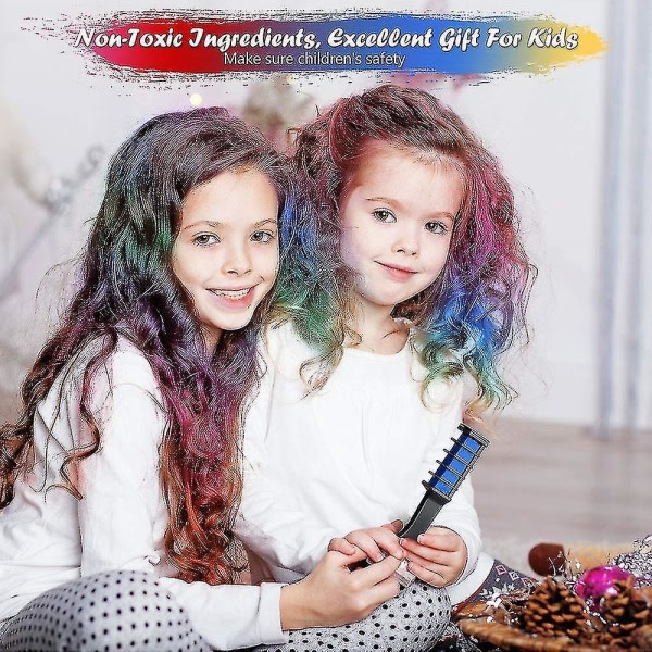 TG Hårkrita för flickor Julklappar till flickor Ålder 7 8 9 10 11 12, tvättbar tillfällig hårfärg för barn, hårkrita för barn - bra
