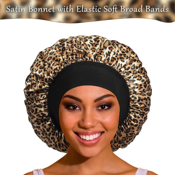 TG Satin Bonnet Silk Bonnet Hårbonnet för sömn - 4-pack Bonnets