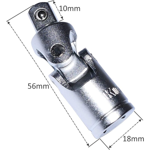 3/8 Drive Universalledd for Skralle Skiftenøkkelpiper Skralle Rettvinkeladapter - C2181