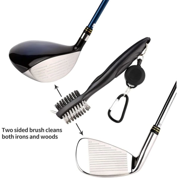Galaxy Golfrengöringsværktøj Mikrofiber Tri-Fold Golfhånddukar Club rengøringsborste