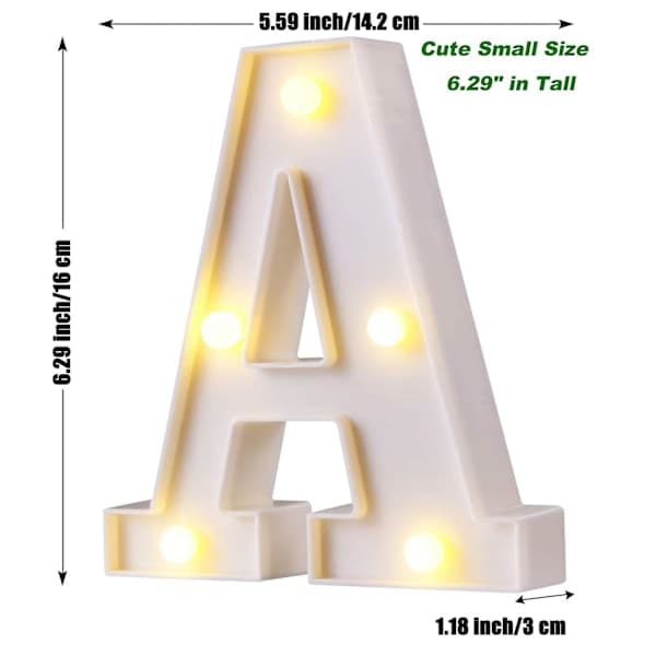 ZHOUBA LED Letter Lamp Switch Design Waterproof Alphabet Letter Night Light for Party Club Bar A A A