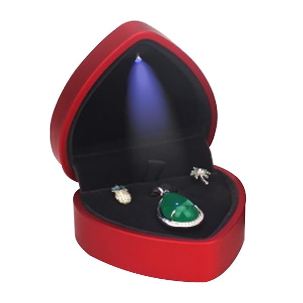 LED-smyckesask presentförpackning Elegant sammet halsbandshängande ask armbandask