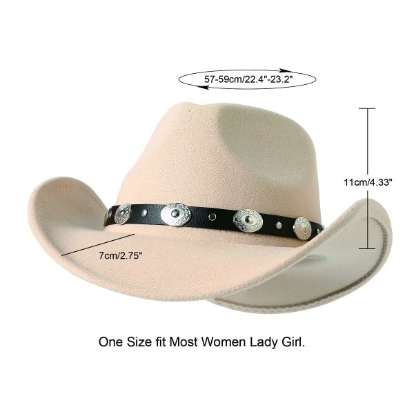 Naisten Miesten Huopa Laaja Reuna Western Cowboy Hatit Vyö Solki Panama Hat