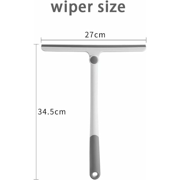 Silikon Duschskrapa, Vit Duschfönsterskrapa, Multifunktionell Silikonskrapa för Fönster, Speglar, Glas, Duschdörrar, Bilvindrutor