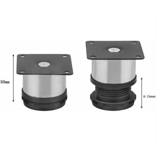 8 kpl säädettävät teräspöytäjalat, säädettävissä 50 mm