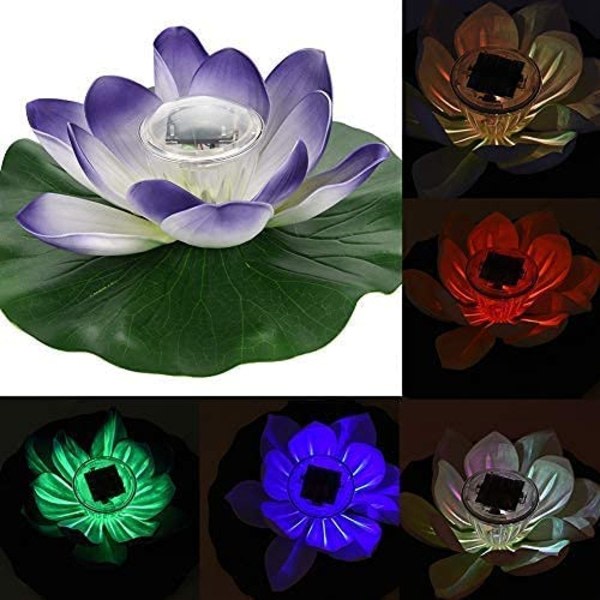 Aurinkoinen Lootuslamppu, Vedenkestävä Solar Multicolor LED-väri