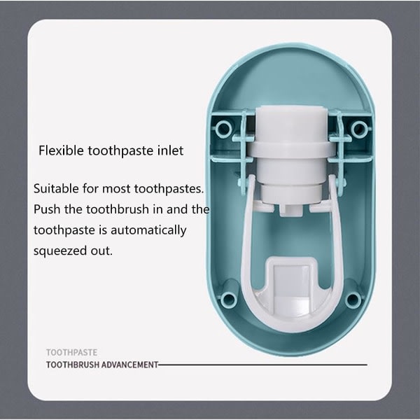 TG 2 delar automatisk väggmonterad handsfree tandkräms-annostelija,