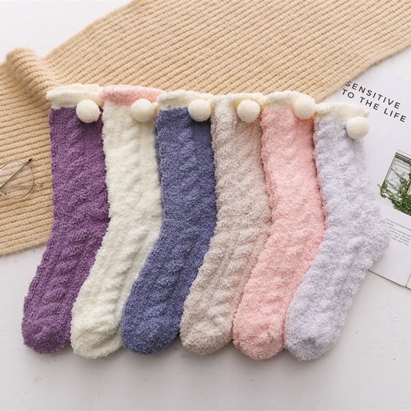 Hussockar - 6 par - Damhussockar - Halkfria sockar - Fleecesockar - Tjocka sockar - One Size - 35-40 - Tjocka - Sängsockar - Fluffiga sockar