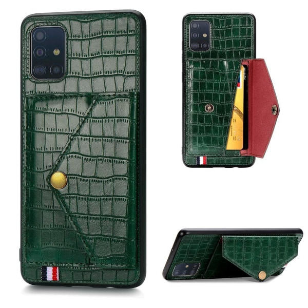 TG Samsung Galaxy A71 - Kotelo Korttitaskulla Ruskea