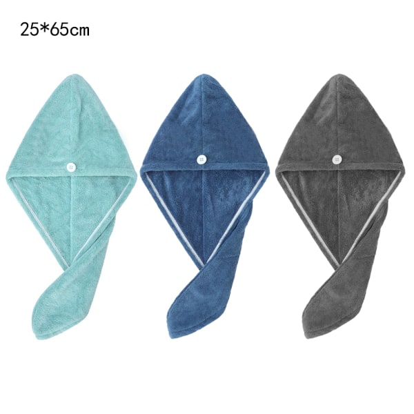 TG Handdukar 3-pack med knapper, absorberende hånddukar for Curly mörkgrå + böngrön + gråblå
