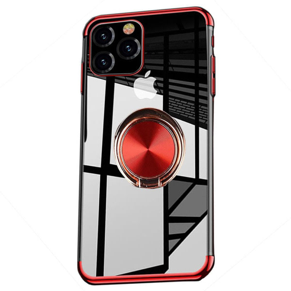 TG iPhone 11 Pro Max - Stilrent Skyddsskal med Ringhållare Röd