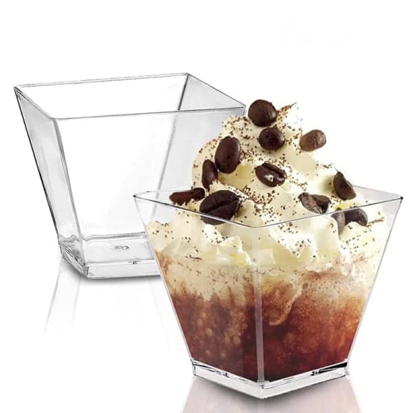 50 stk Dessert Kopper Stabelbare Klare Kvadratiske Dessert Kopper til Fester 50 stk