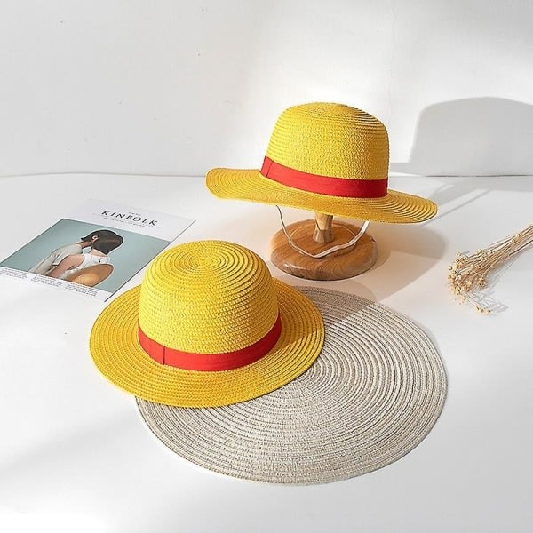 Luffy Stråhat One Piece Cosplay Hat Anime Sol Strandhat Halloween Performance Kostume