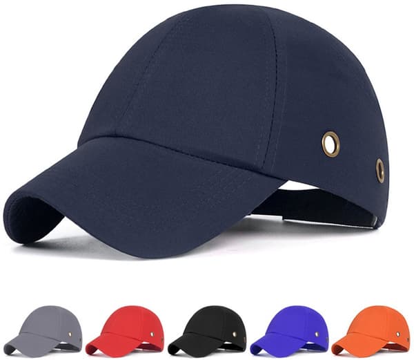 Baseball Bump Cap med bomuldsyderside, ABS-skal og EVA-polstring, justerbart åndbart design til let arbejde for voksne, marineblå