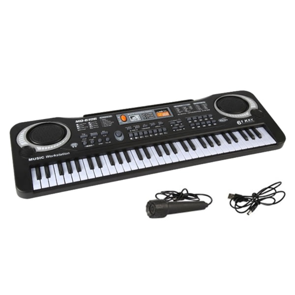 61 Tangenter Elektronisk Orgel Digital Piano Keyboard med Mikrofon Børnemusiklegetøj til børn