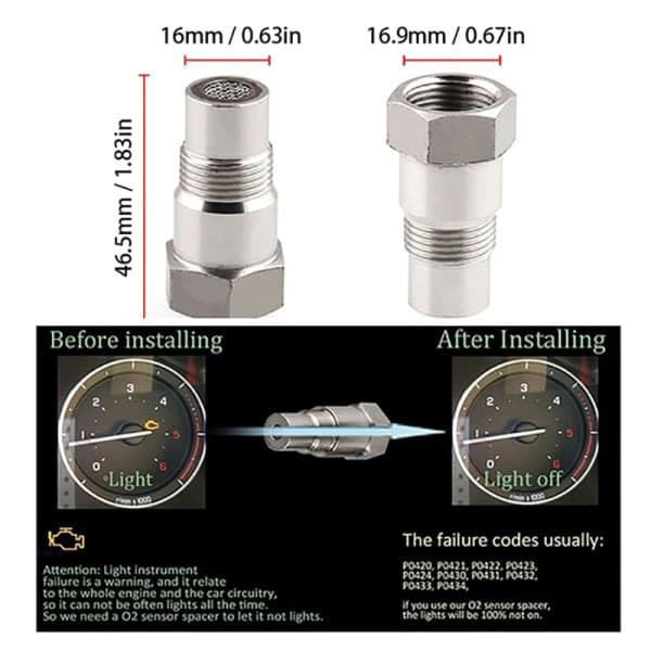Bil O2-sensor M18X1.5mm CEL Fix Kontrollér motorlys Eliminer en størrelse_yux