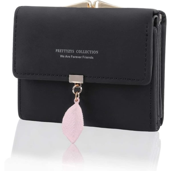 Plånbok för damer - KQueenStar Läderplånbok Dam Kreditkortshållare Damplånbok Case (Svart-F)