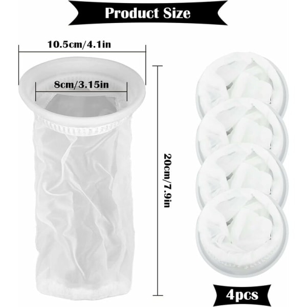 Set med 4 nylon IBC-filter för 1000 liter IBC regnvattentank, nylon IBC-lock lämplig för IBC regnvattentank - MODOU