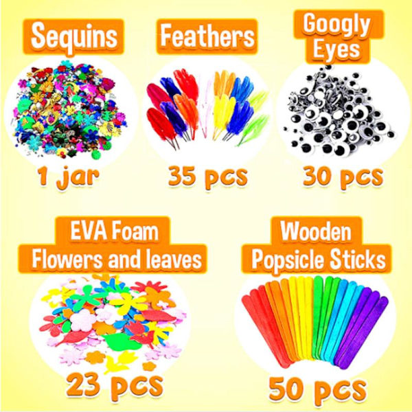 Mega pysselset - Piprensare, rörliga ögon, bollar Multicolor multifärg