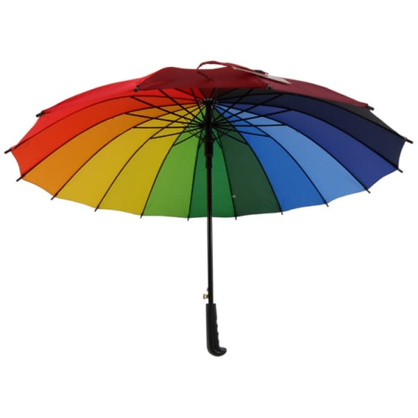 TG Paraply Rainbow flerf?rgat m?nster Storlek 129cm L?tt, stor