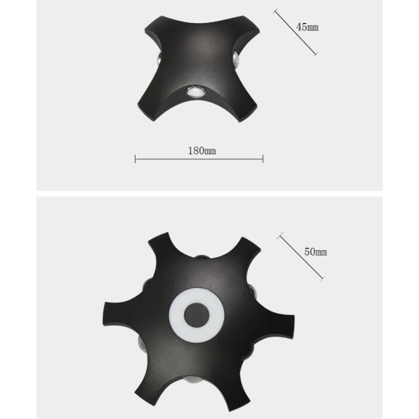 LED-vägglampa för utomhus, entrébelysning för balkong (A2267/4 varmt vitt ljus)