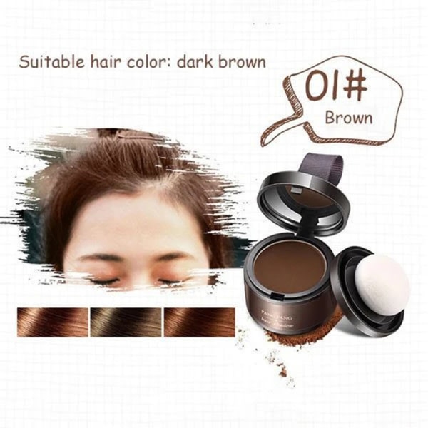 TG Hairline Shadow Powder Hair Line Powder Quick Cover Up Hårrotsconcealer Brun