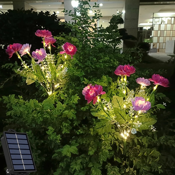 Solcellslampor Snö Lotus Blomma Gräsmatta Lampa IP65 Utomhus Vattentät För Gård Uteplats Trädgård Dekoration Blomma Semesterfest Lampa Purple Series