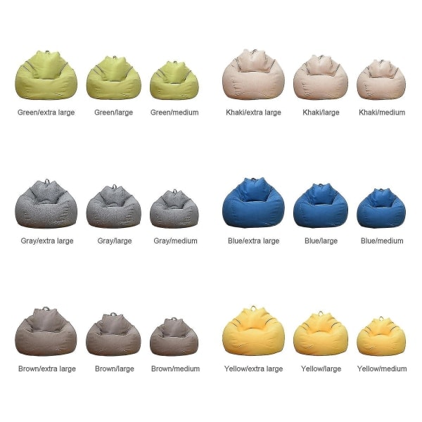 Ny Ekstra Stor Beanbag-Stol Sofa Trekk Innendørs Lat Lounger For Voksne Barn Kampanjepris Grå 100*120cm Grå Gray 100 * 120cm