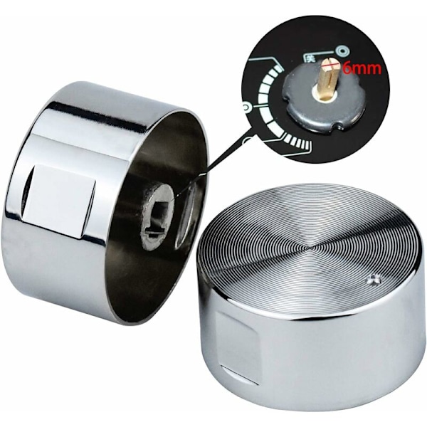 6 stk. 6 mm Universelle Gasskomfyrknotter Komfyr Ovnsplate Kontrollbryter Kontrollknotter Ovnsbryter Kokeplatetopp Overflatekontrollknotter
