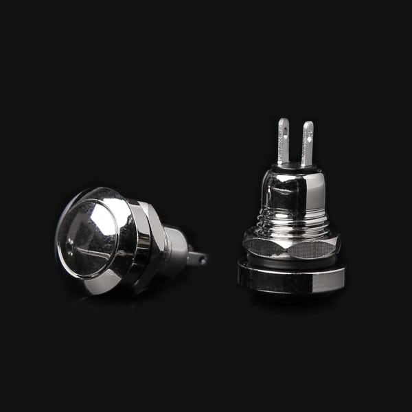 5 st 8mm metall Momentary 1NO 2-stifts minitryckknappsbrytare 3A/250V AC