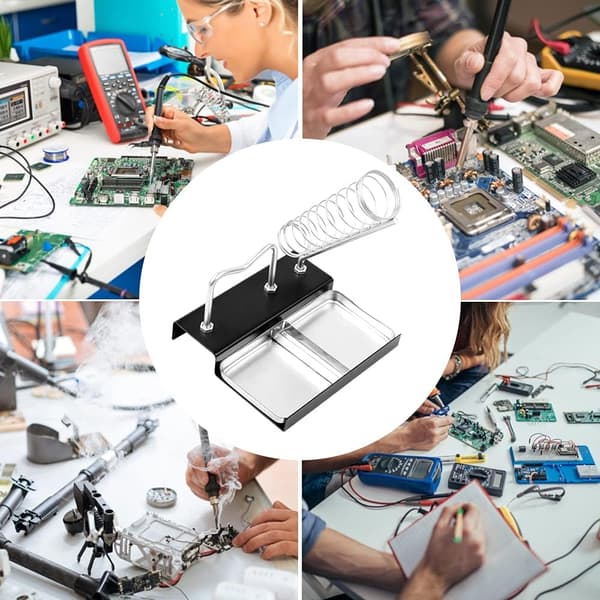 Metal Soldering Iron Stand Support Electric Soldering Iron Tips Base with Solder Spring Bracket Support_yux
