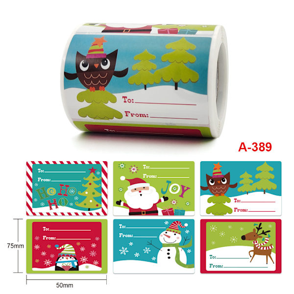 Rullpaket Julhelg Gåva Presentvara Dekoration Dekal Etikett K-166-R1; Size see picture