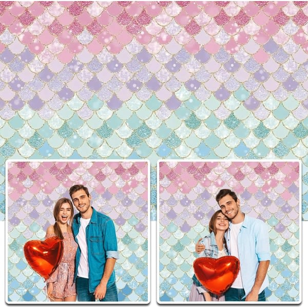 5x3Ft Blå Rosa Fiskvåg Bakgrunn for Baby Shower Gutt Jente Baby Bursdag Rosa Blå Våger Arrangement Festdekorasjoner Tilbehør Fotografisk