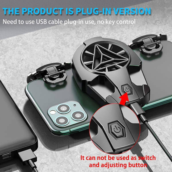 PUBG Mobile Spelkontroll, [ny design] PUBG Spelutlösare med kylfläkt Känslig Aim Controller Shooter Joysticks för PUBG/Call of Duty, svart
