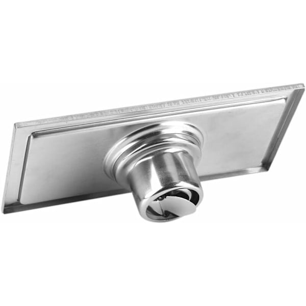 Golvbrunn med avtagbart lock, rektangulär diskho 200 x 100 mm, duschbrunn i rostfritt stål, gallerfälla för badrum toalett tvättstuga trädgård kök