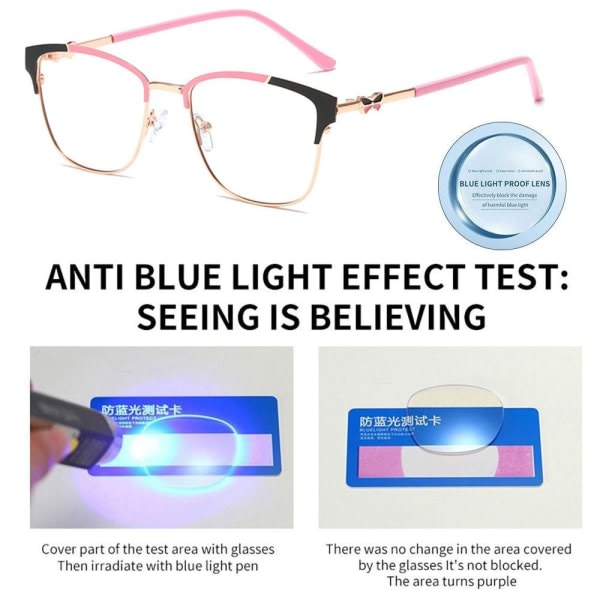Blått lys blokerende glas Optisk glasögon dator øjenbeskyttelsesglas Svart Röd