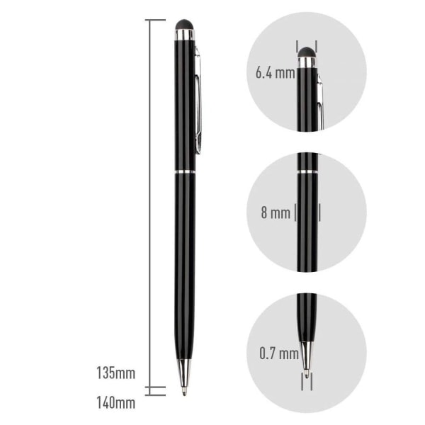 Stylus-kynä ja mustekynäsetti 12-pakkaus Universaali kapasitiivinen stylus