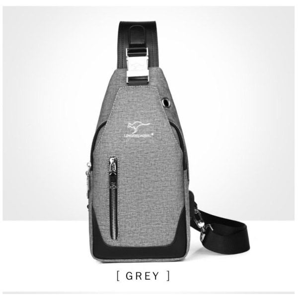 TG Liten Ryggsäck för Män Casual Hängande Väska, Herr Messenger Bag Grå