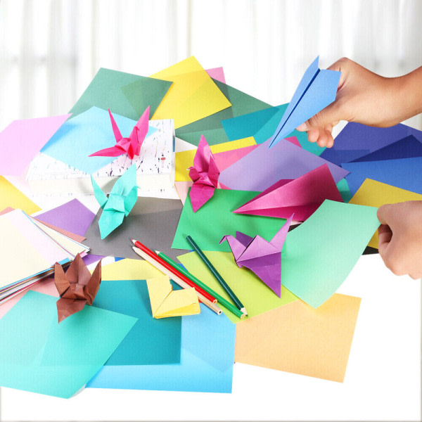 50 st Origami Paper Square Ca 100 ark per förpackning 4 storlekar att välja mellan