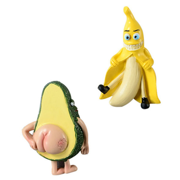 Söta Kylskåpsmagneter Frukt Banan och Avokado - Roliga Magneter för Kylskåp, Whiteboards, Heminredning, Magnetiska Föremål, 3D-Present 0.04 null - 2