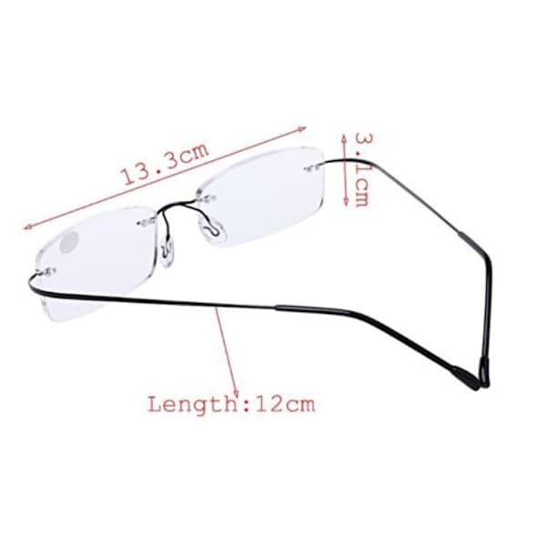 Læsebriller Brillestel Titanium SORT STYRKE-350 sort Styrke-350 sort Strength-350 black