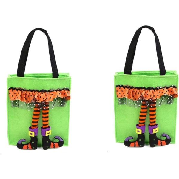 Galaxy Halloween Dekoration Børne Godis Tote Nonwoven Taske (Grøn) 1 Styk