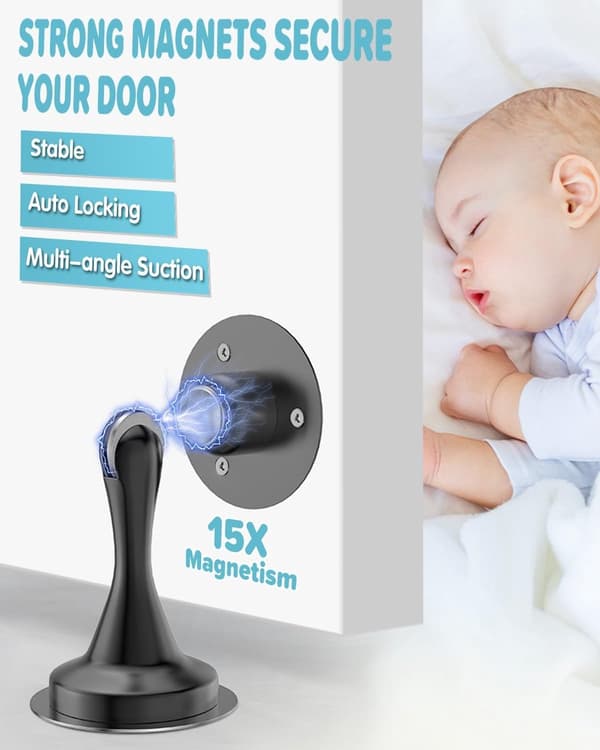 Magnetisk dörrstoppare - 2-pack - Hög kvalitet - Hållbar - Praktisk