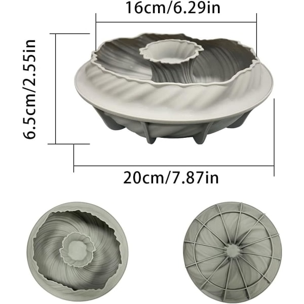 Galaxy Silikon Bakform, DIY Bakverktyg 3D Spiralformad Kakform