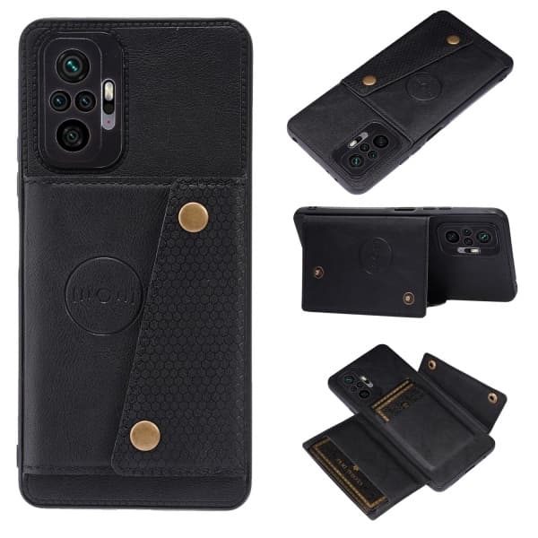 TG Xiaomi Redmi Note 10 Pro - Tyylikäs Kotelo Korttitaskuilla Musta