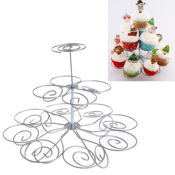 Avtakbart 3-nivå 13 Cupcake Stativ Party Dessert Holder Bryllupsdekorasjon