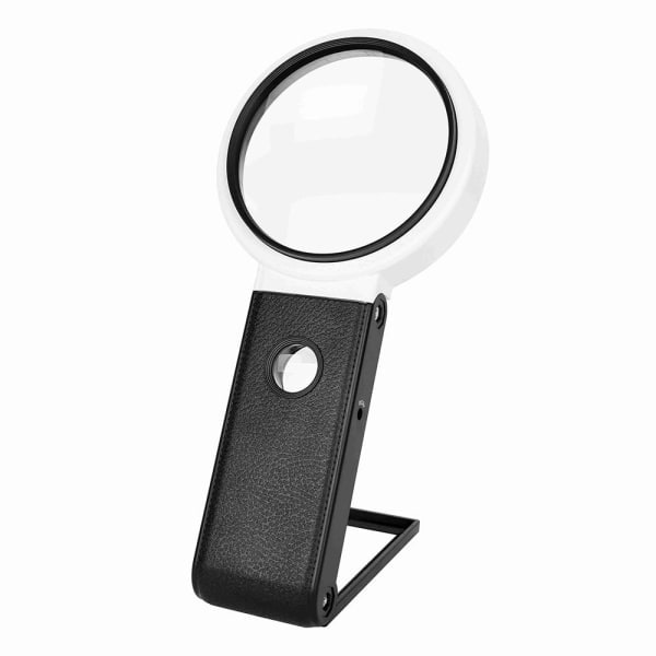 Foldbar forstørrelsesglass med LED-lys 3,5 x 110mm Hvit