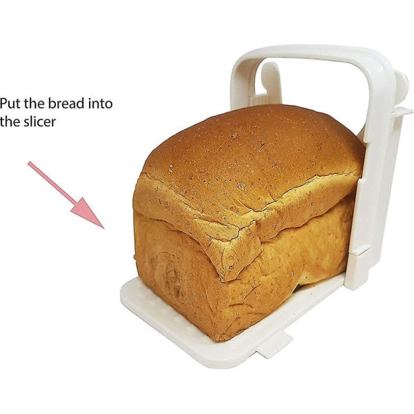 Brödskärare, perfekt för hembakat bröd, hopfällbar och justerbar brödskärare, 5 tjockleksinställningar