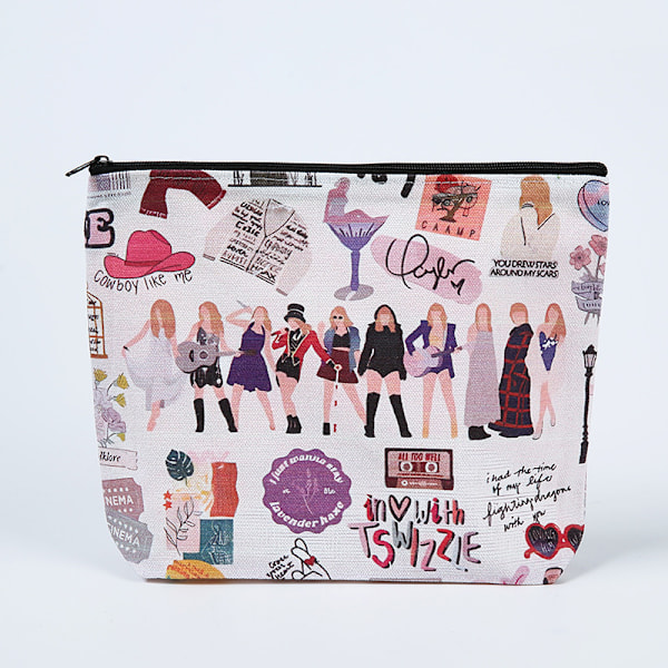 Amazon Kreativ Tom Canvas Pennfodral med Dragkedja Anpassad Kosmetikaväska Clutch Förvaringsväska 6