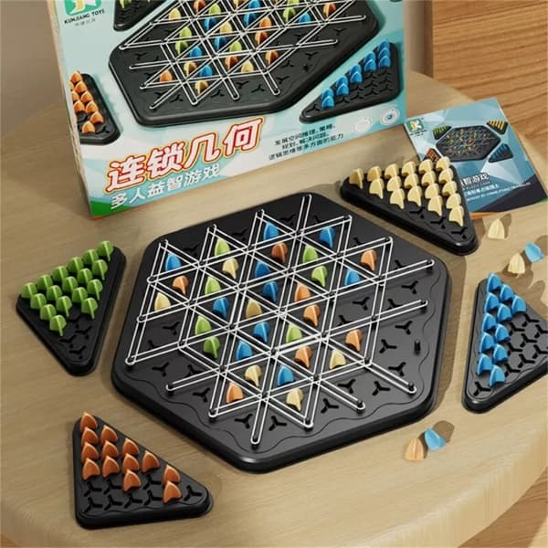 Triggle Gummibandsstrategispel Utbildningsspel Kedjespel Triangulärt Schackspel